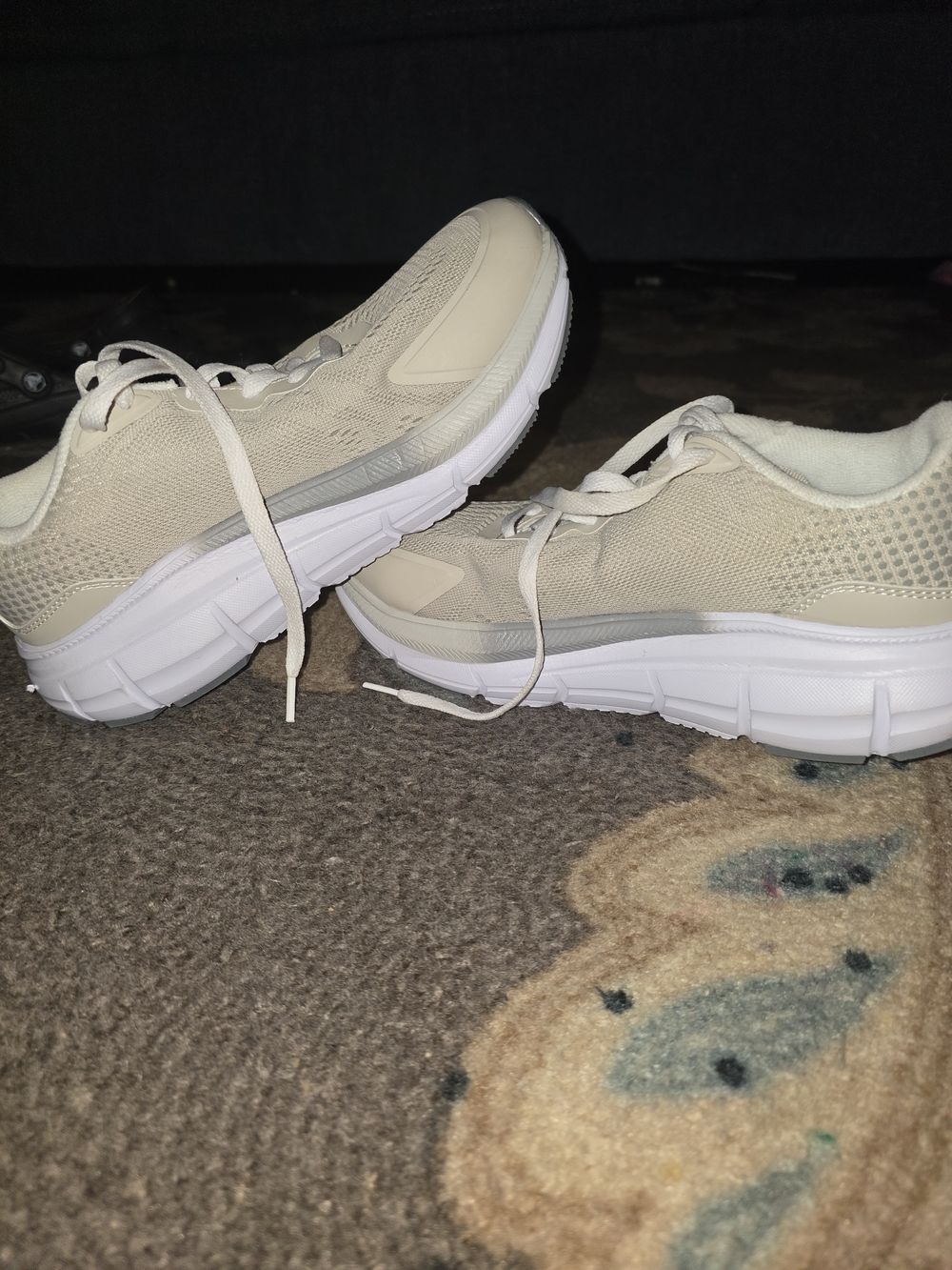 RBX Light Cream Knit Platform Sneakers